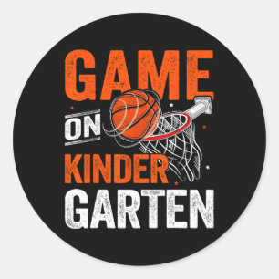 Kindergartenbasketball - Spaß am ersten Tag Runder Aufkleber