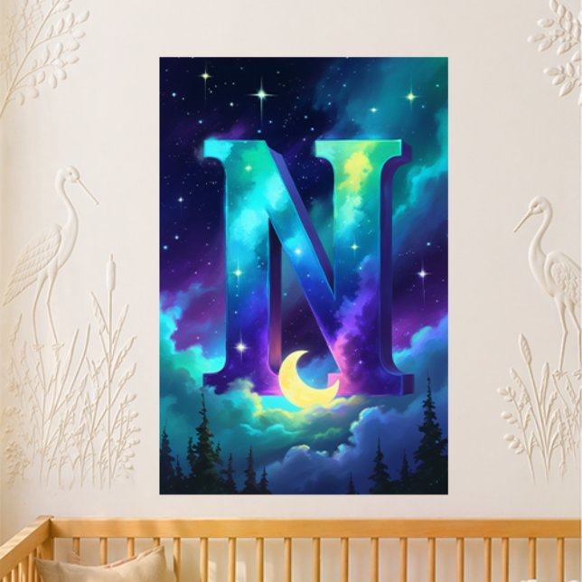 Kindergartenbrief N Name Nordlichter Mond Poster (Von Creator hochgeladen)