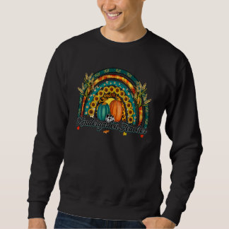Kindergartener Lehrer Hallo Herbst Regenbogen Kürb Sweatshirt