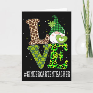 Kindergartener Lehrer Liebe St. Patricks Day Gnom  Karte