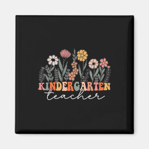 Kindergartener Lehrer Wildblume Zurück zur Schule Magnet