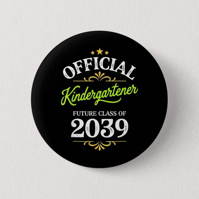 Kindergartener Zukünftige Abschlussklasse von 2039 Button (Vorderseite)