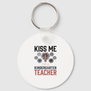 Kindergartenerzieher Feuerwerk Vintage-Shirt-Desig Schlüsselanhänger