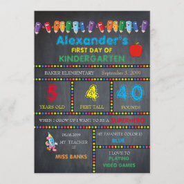 Kindergartenkarte BOOT, Chalkboard Ankündigung