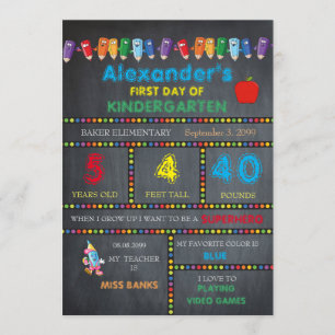 Kindergartenkarte BOOT, Chalkboard Ankündigung