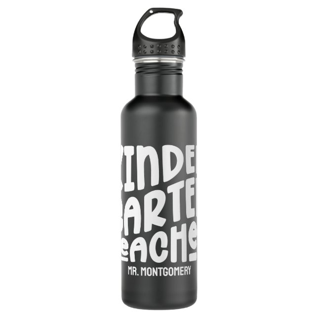 Kindergartenlehrer | Einfache Typografie Edelstahlflasche (Vorderseite)