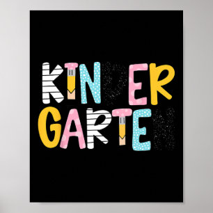 Kindergartenlehrer Erster Schultag Pastell Re Poster