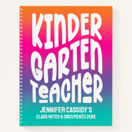 Kindergartenlehrer | Farbenfroh Ombre Notizbuch