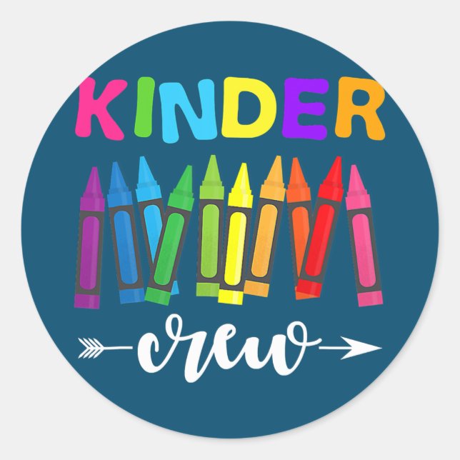 Kindergartenlehrer Kindergarten 1. Tag der Crew Runder Aufkleber (Vorderseite)