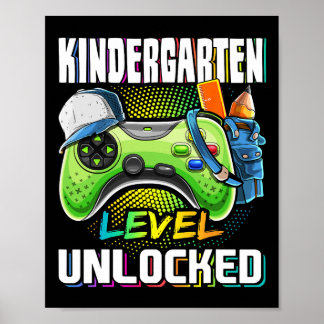 Kindergartenniveau freigeschaltetes Videospiel Zur Poster