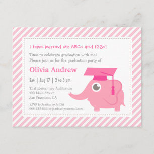 Kindergartenpartei Pink Elephant Einladung