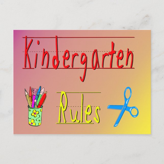 Kindergartenregeln Postkarte (Vorderseite)