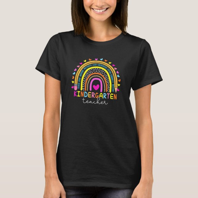 Kindergartenteacher Leopard Rainbow First Day Of S T-Shirt (Vorderseite)