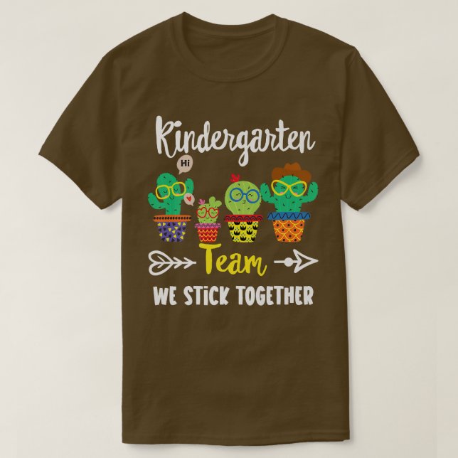 Kindergartenteam, lustige Kaktus Kindergarten Lehr T-Shirt (Design vorne)