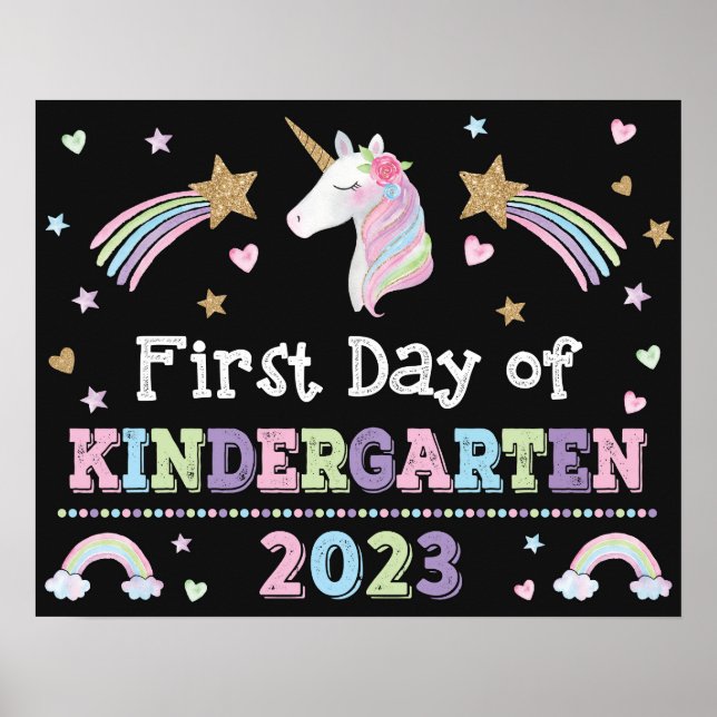 Kindergartenunterricht am ersten Tag der Kindergar Poster (Vorne)