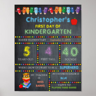 Kindergartenzeichen, Chalkboard Poster
