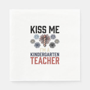Kindergärtner Feuerwerk Vintage-Shirt-Design Serviette