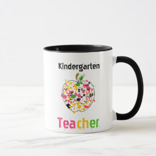 Kindergärtnerin-Farben-Spritzer-Apfel Tasse
