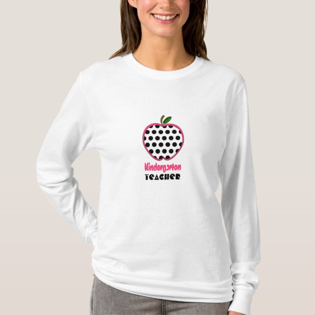Kindergärtnerin-Shirt - Polka-Punkt Apple T-Shirt (Vorderseite)