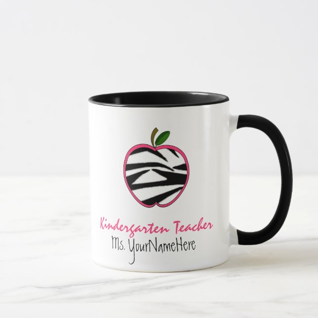 Kindergärtnerin-Tasse - Zebra-Druck Apple Tasse (Rechts)