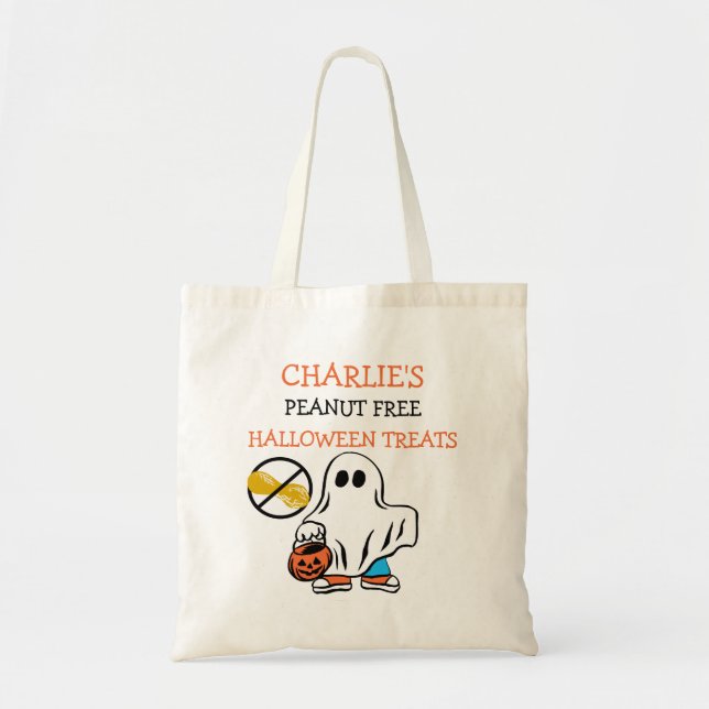 Kindergeben personalisierte Halloween-Erdnuss Tragetasche (Vorne)
