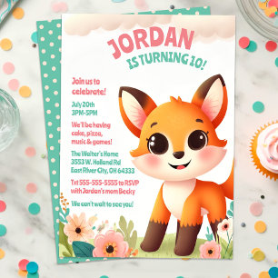 Kindergeburtsparty "Little Fox" Niedlich Einladung