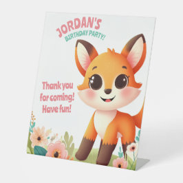 Kindergeburtsparty "Little Fox" Niedlich Sockelschild