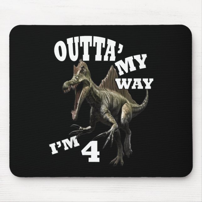 Kindergeburtstag 4th Gift Dino Grafik Design & amp Mousepad (Vorne)