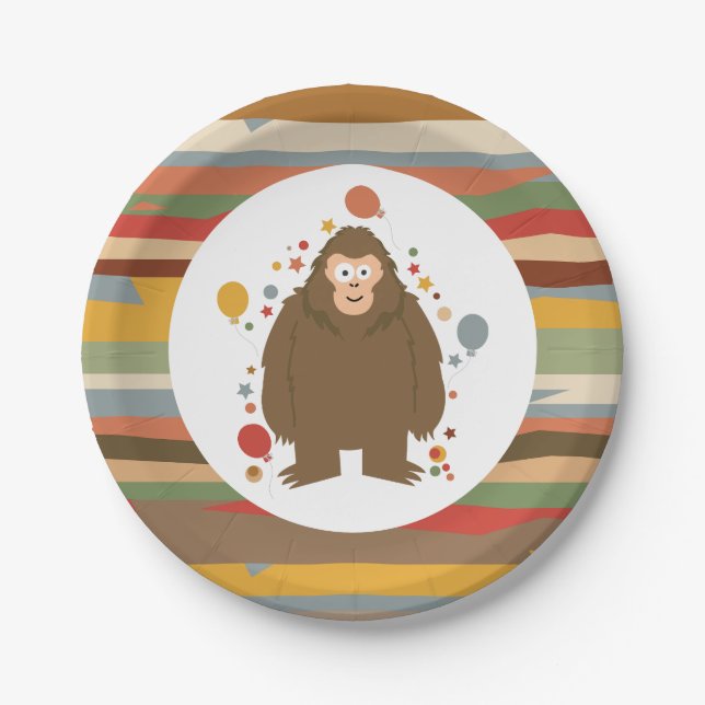 Kindergeburtstag Bigfoot Pappteller (Vorderseite)