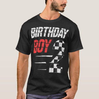 Kindergeburtstag Boy 2 Two Racing Flag 2Nd Birthda T-Shirt