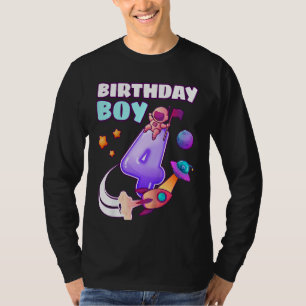 Kindergeburtstag Boy 4 Jahre Alte Raumrakete Astro T-Shirt