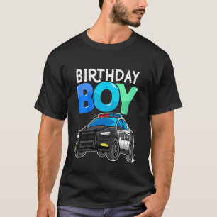 Kindergeburtstag Boy Police Car Polizist Thema Geb T-Shirt