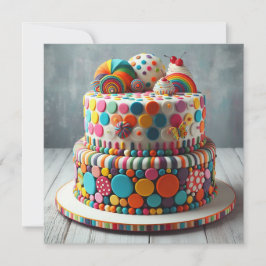 KINDERGEBURTSTAG CAKE FARBIGE FESTIVITÄTEN KARTE