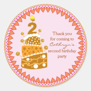 Kindergeburtstag Dankeschön an Aufkleber: Geburtst Runder Aufkleber