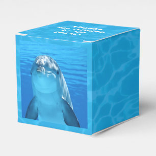 Kindergeburtstag-Delphin-Gastgeschenk mit Text Geschenkschachtel