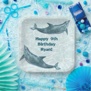 Kindergeburtstag Delphin-Papierplatten Pappteller