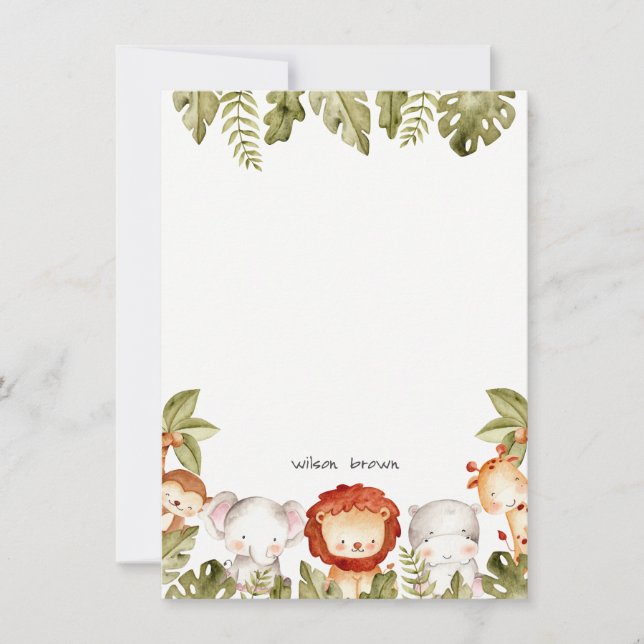 Kindergeburtstag der niedlichen wild lebenden trop mitteilungskarte (Vorderseite)