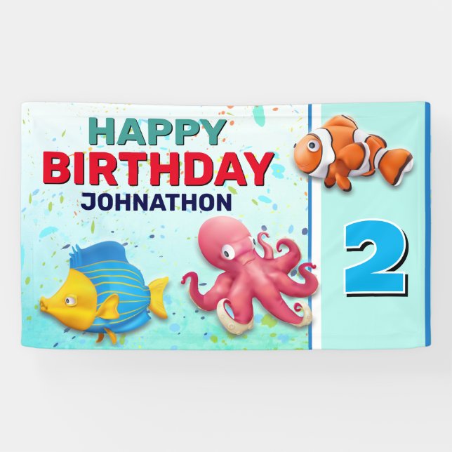 Kindergeburtstag der tropischen Fische Banner (Horizontal)