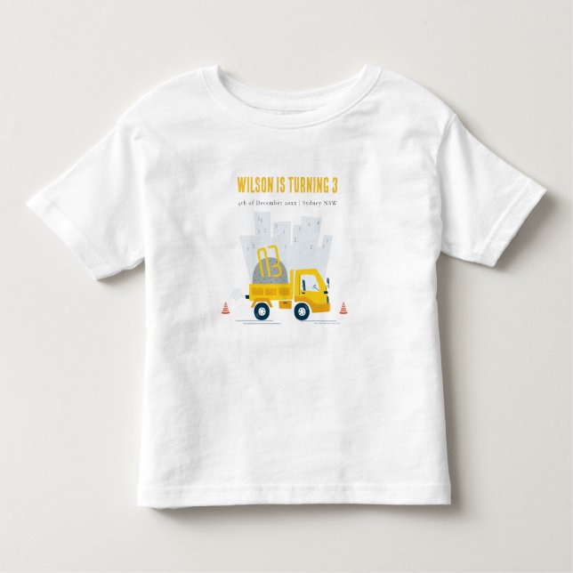 Kindergeburtstag eines Zugfahrzeugs Kleinkind T-shirt (Vorderseite)