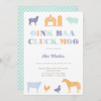 Kindergeburtstag einlädt, Bauernhof-Party, Streich Einladung