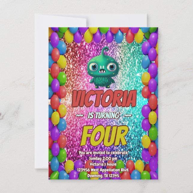 Kindergeburtstag Einladung (Vorderseite)