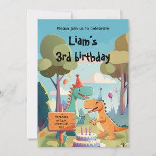 Kindergeburtstag Einladung Dinos Dinosaurier