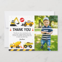 Kindergeburtstag-Foto für den Bau von Lastkraftwag Dankeskarte