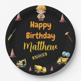 Kindergeburtstag für Baulastwagen PapierTeller