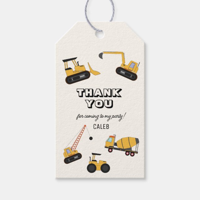 Kindergeburtstag für den Bau eines Trucks Geschenkanhänger (Vorderseite)