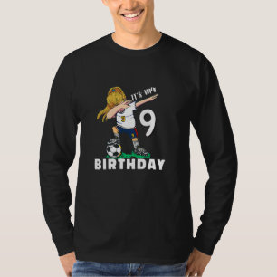 Kindergeburtstag Fußball 9 Jahre alter Fußballdab T-Shirt