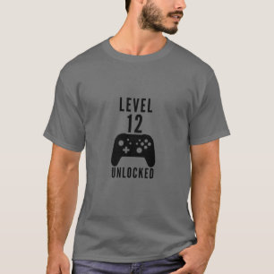 Kindergeburtstag Gamer Level 12 Unlock Video Game T-Shirt