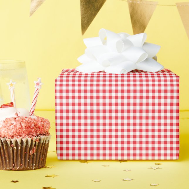 Kindergeburtstag Gingham Farm Red Geschenkpapier (Geburtstagsparty)