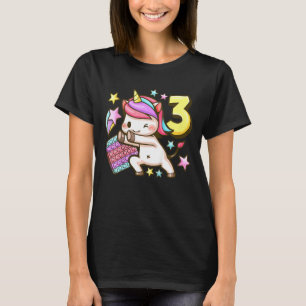 Kindergeburtstag Girl 3 Jahre alt, Einhorn, Pop It T-Shirt