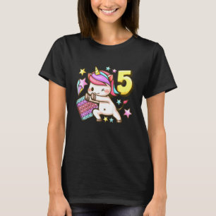 Kindergeburtstag Girl 5 Jahre alt, Einhorn, Pop It T-Shirt